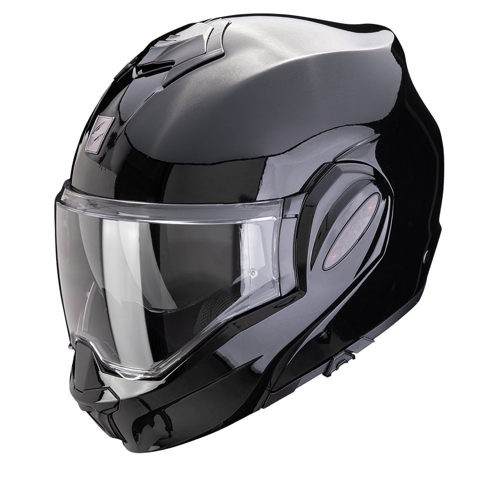 Image of Scorpion Exo-Tech Evo Pro Solid Metallic Black Modular Helmet Size M ID 3701629106230