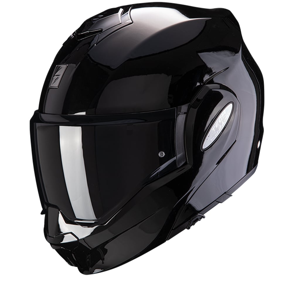 Image of Scorpion Exo-Tech Evo Solid Black Modular Helmet Size 2XL ID 3399990107040