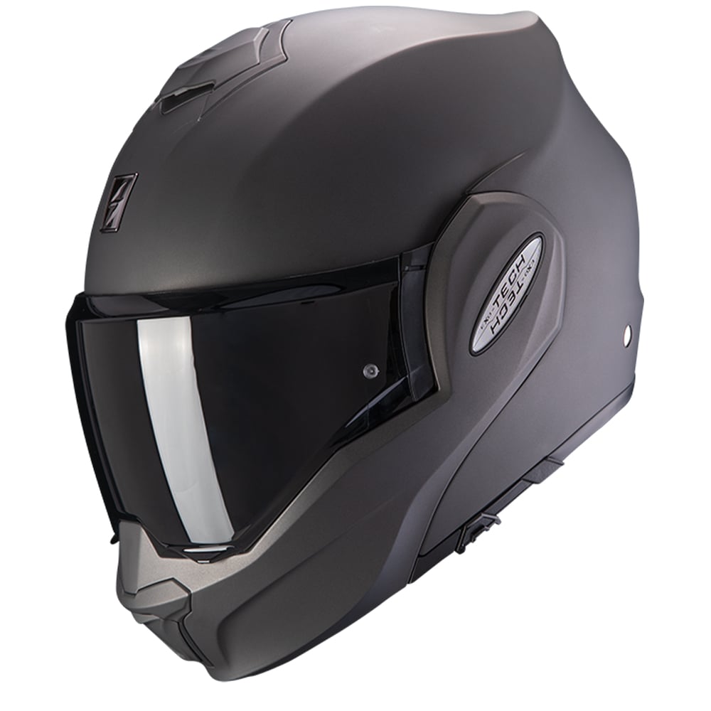 Image of Scorpion Exo-Tech Evo Solid Matt Anthracite Modular Helmet Size 2XL EN