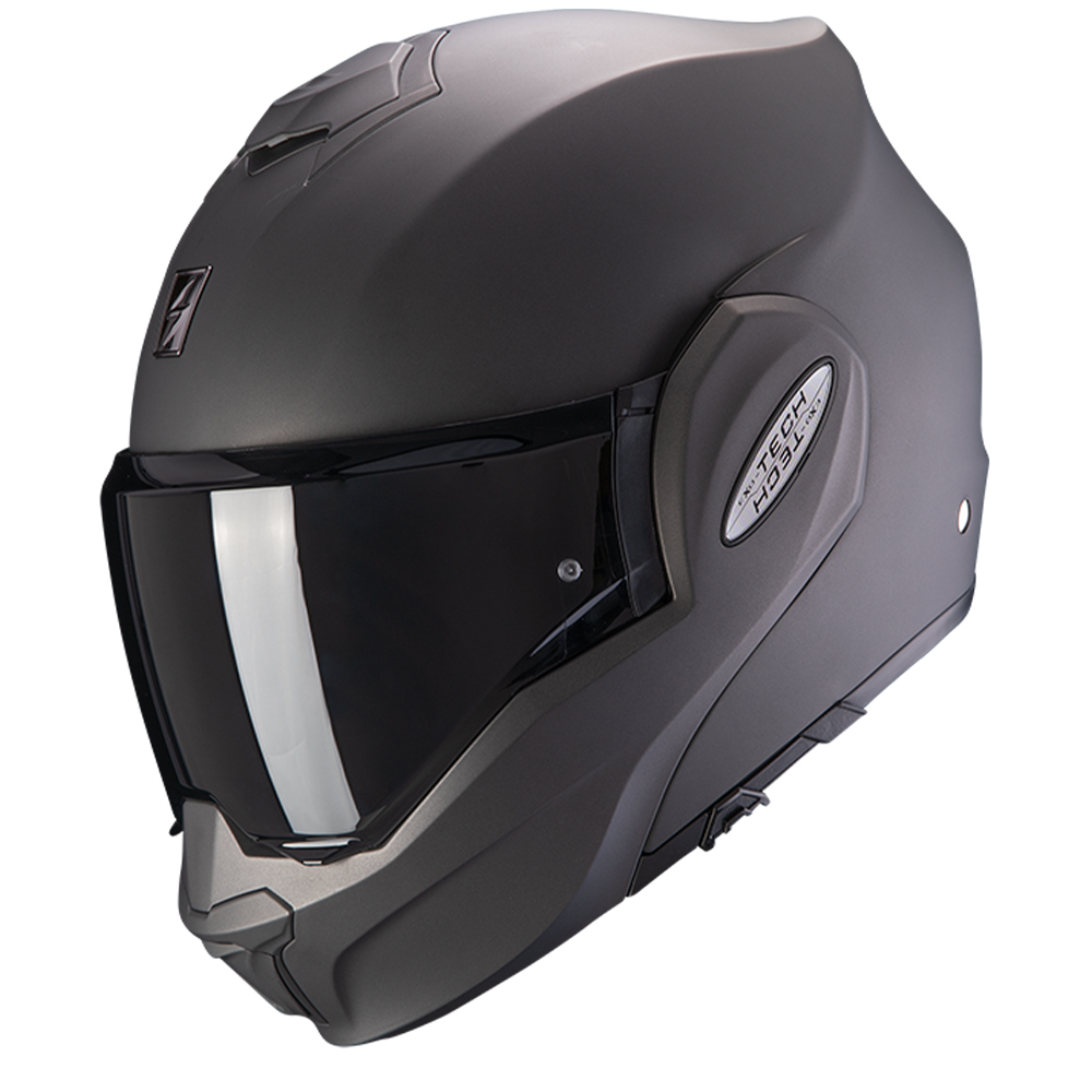Image of Scorpion Exo-Tech Evo Solid Matt Anthracite Modular Helmet Size XL EN