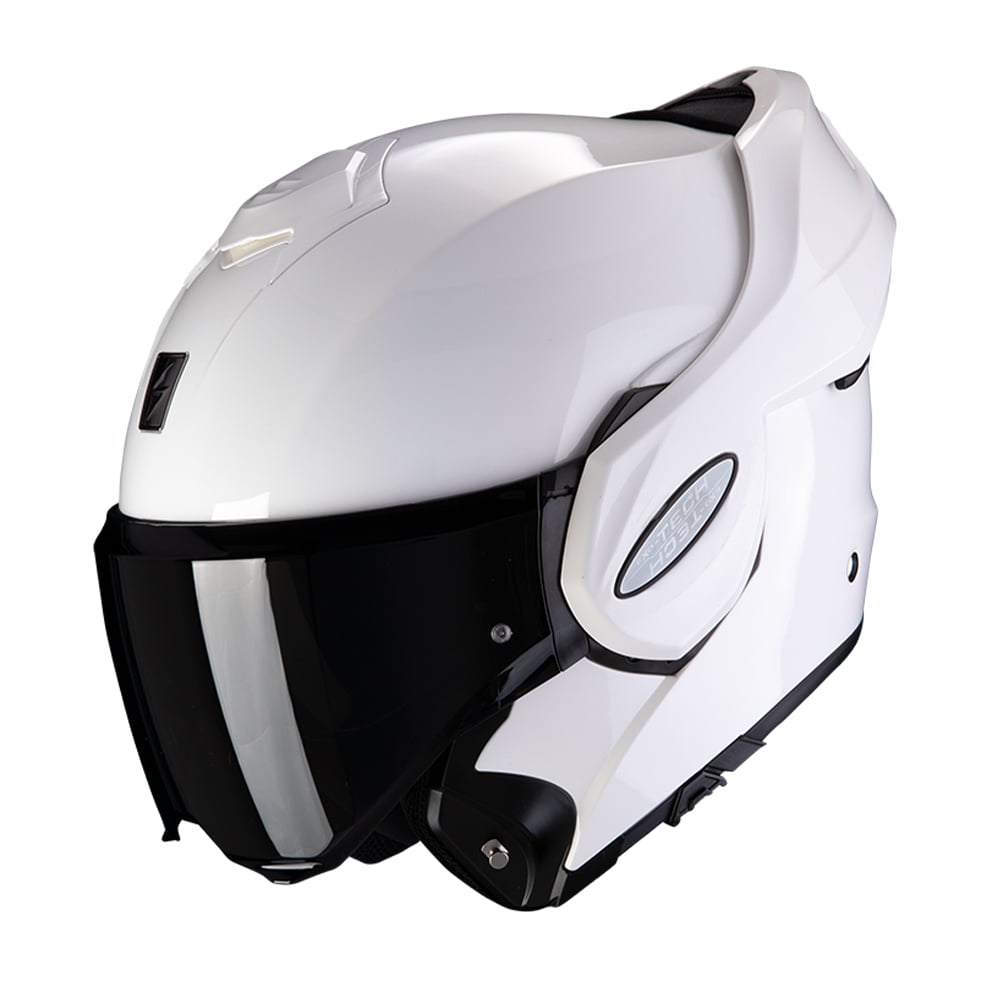 Image of Scorpion Exo-Tech Evo Solid White Modular Helmet Size L ID 3399990107088