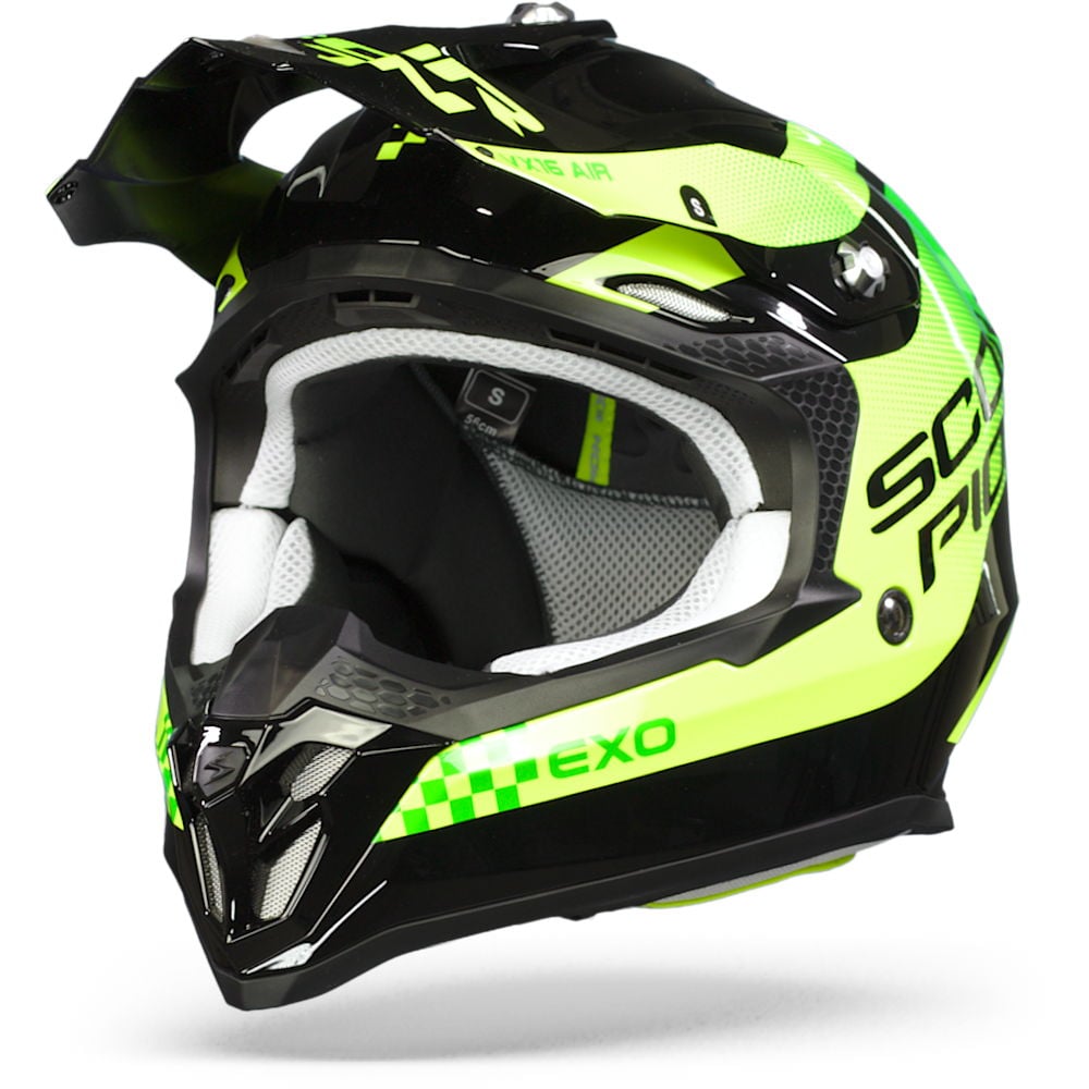 Image of Scorpion VX-16 Air Soul Black-Green Offroad Helmet Size L ID 3399990093176