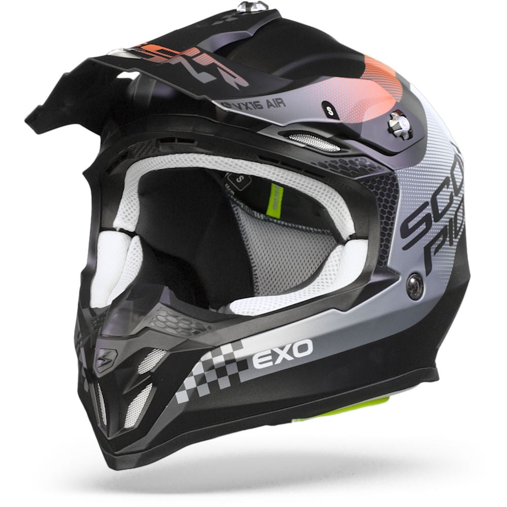 Image of Scorpion VX-16 Air Soul Matt Black-Orange Offroad Helmet Size 2XL ID 3399990093312