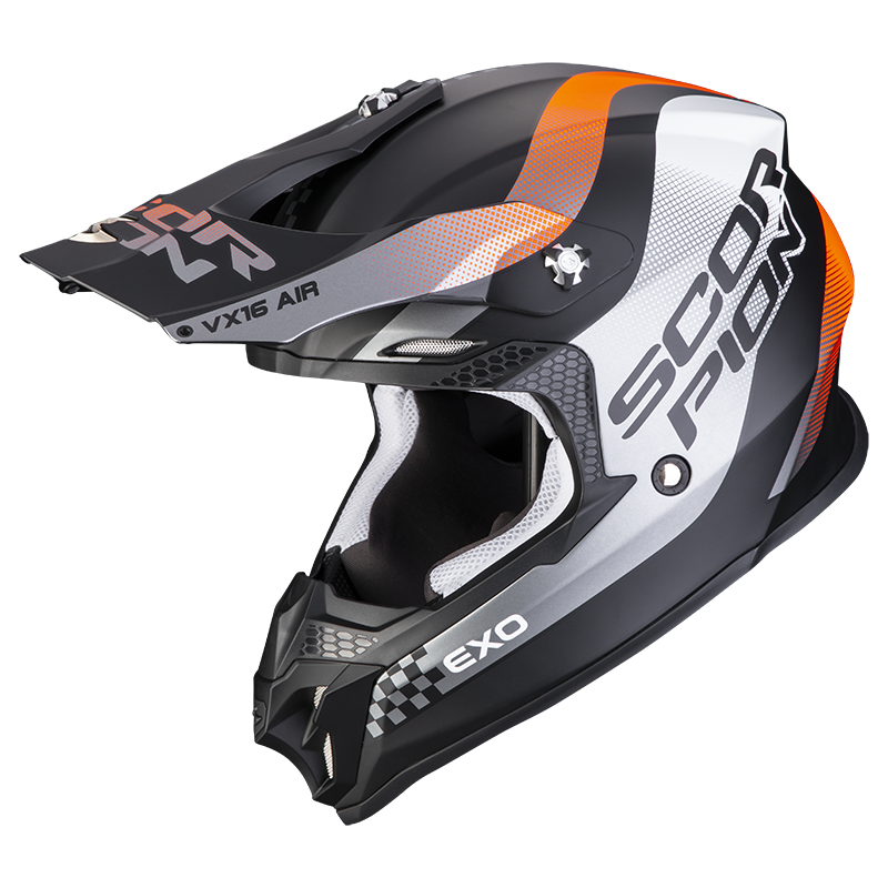 Image of Scorpion VX-16 Evo Air Soul Matt Black-Orange Offroad Helmet Size XL EN