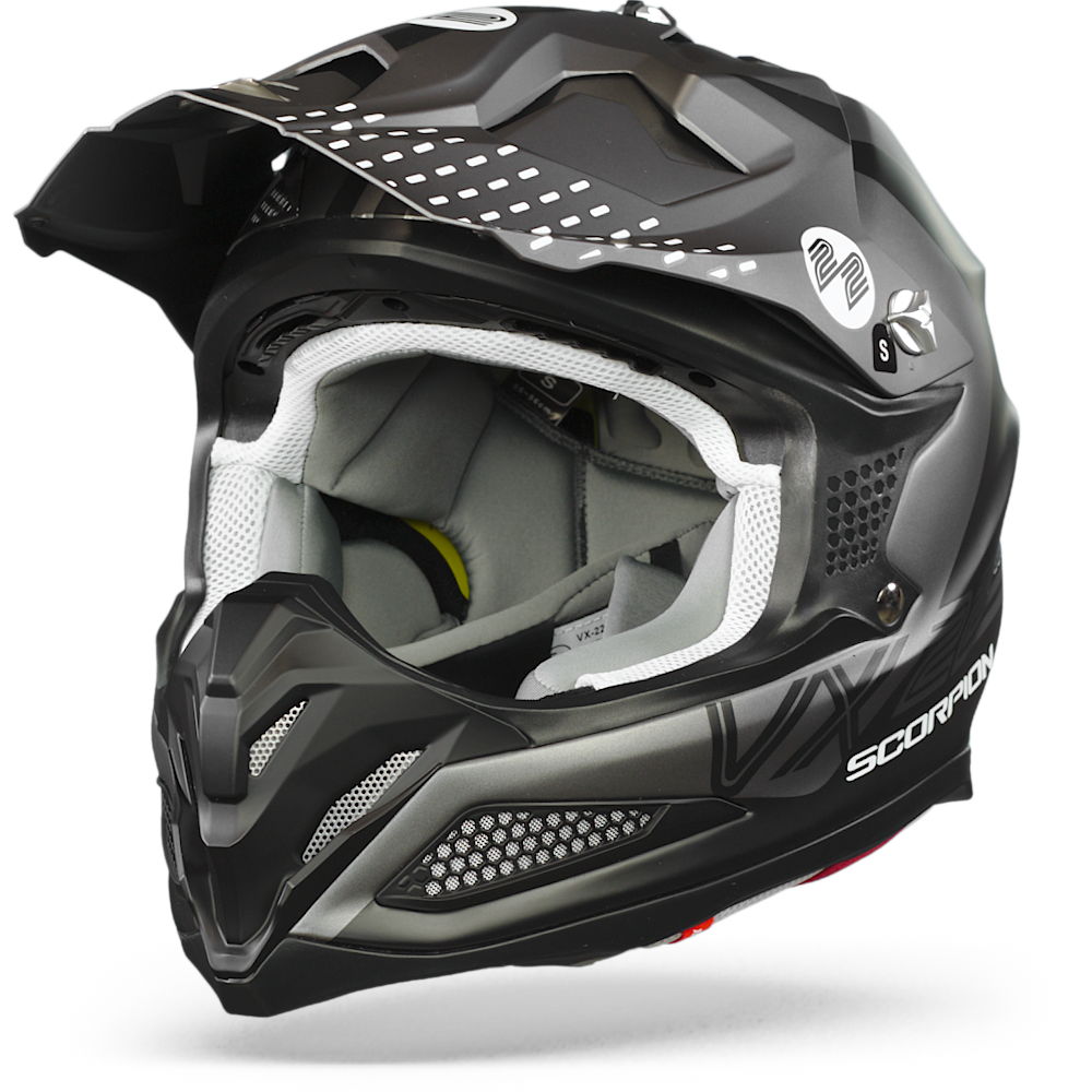 Image of Scorpion VX-22 Air Ares Matt Black-Silver Offroad Helmet Talla S