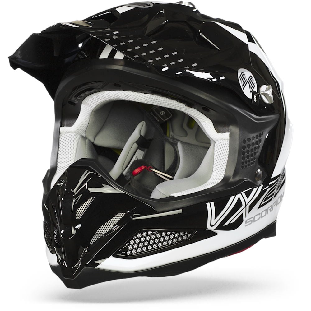 Image of Scorpion VX-22 Air Ares White-Black-Neon Jaune Casque Cross Taille S