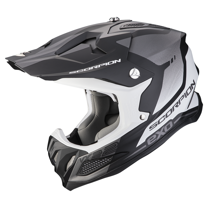 Image of Scorpion VX-22 Air Attis Matt Black-Silver Offroad Helmet Talla L