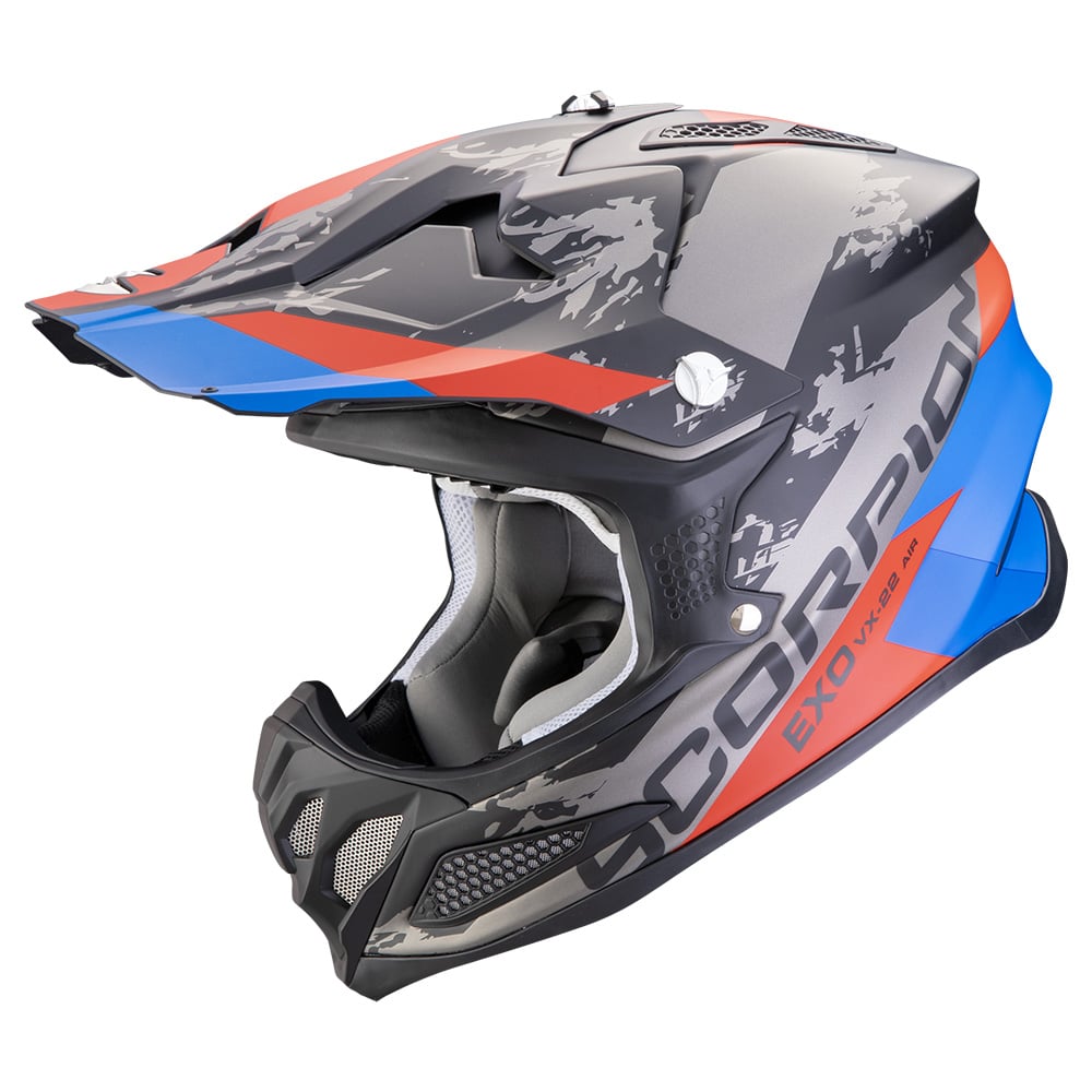 Image of Scorpion VX-22 Air CX Matt Black Blue Red Offroad Helmet Size L ID 3701629106803