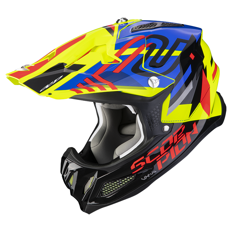 Image of Scorpion VX-22 Air Neox Neon Yellow-Blue-Red Offroad Helmet Talla L