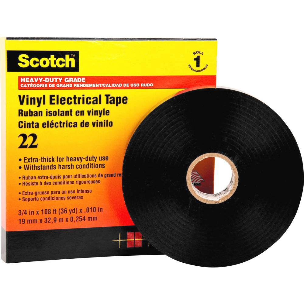 Image of Scotch SCOTCH22-50X33 Electrical tape ScotchÂ® Black (L x W) 33 m x 50 mm 1 pc(s)