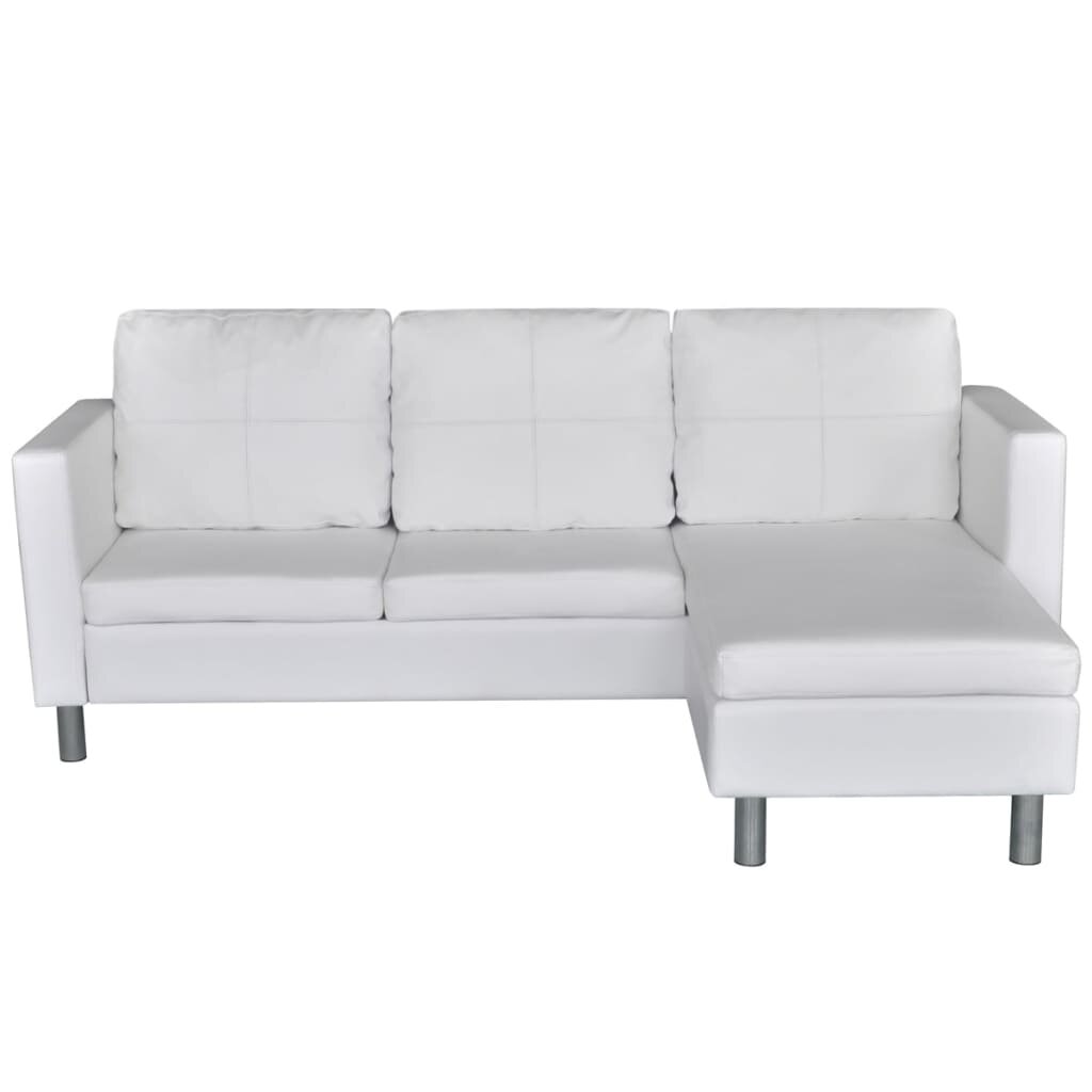 Image of Sectional Sofa 3-Seater Artificial Leather White