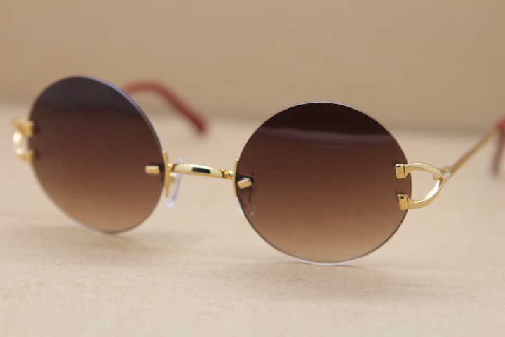 Image of Selling Male and female UV400 Protection Metal Round Sunglasses 2804392 Rimless High quality fashion vintage Women Glasses 18k Gold C Decora
