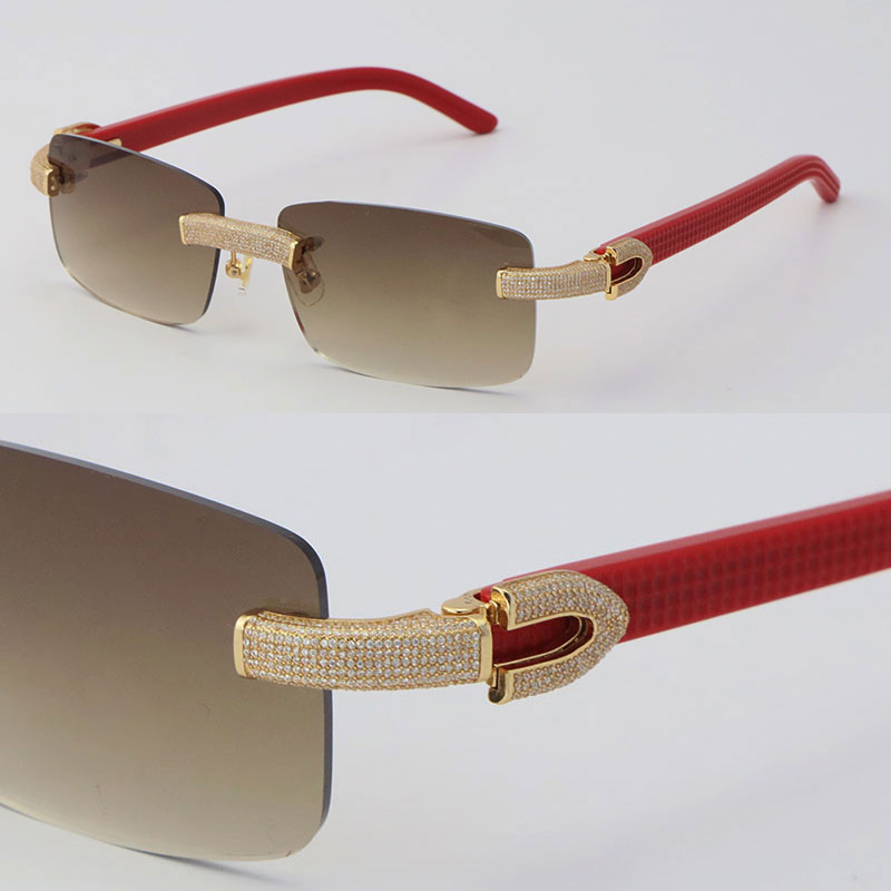 Image of Selling New Micro-paved Diamond Rimless Womans Sunglasses Plank Sunglasses men famous Unisex UV400 Lens Sun Glasses driving male and female