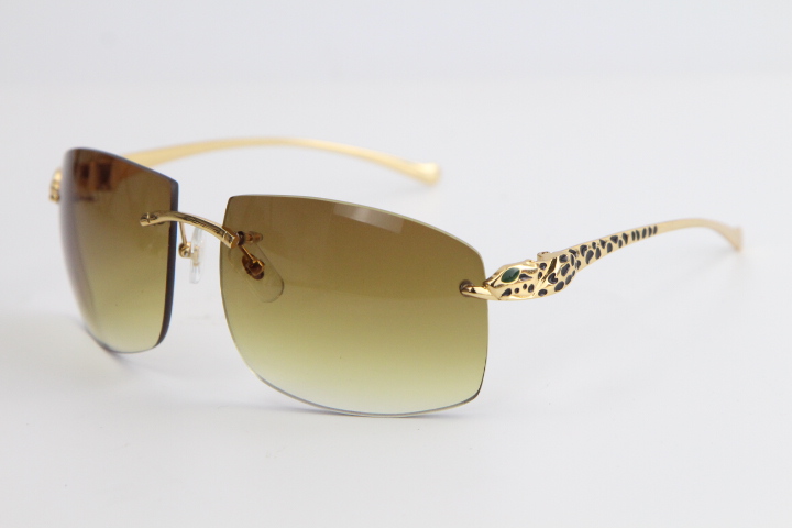 Image of Selling Rimless Classical Model Metal Leopard series Sun glasses Fashion High Quality Glasses Large Square Sunglasses Male and Female