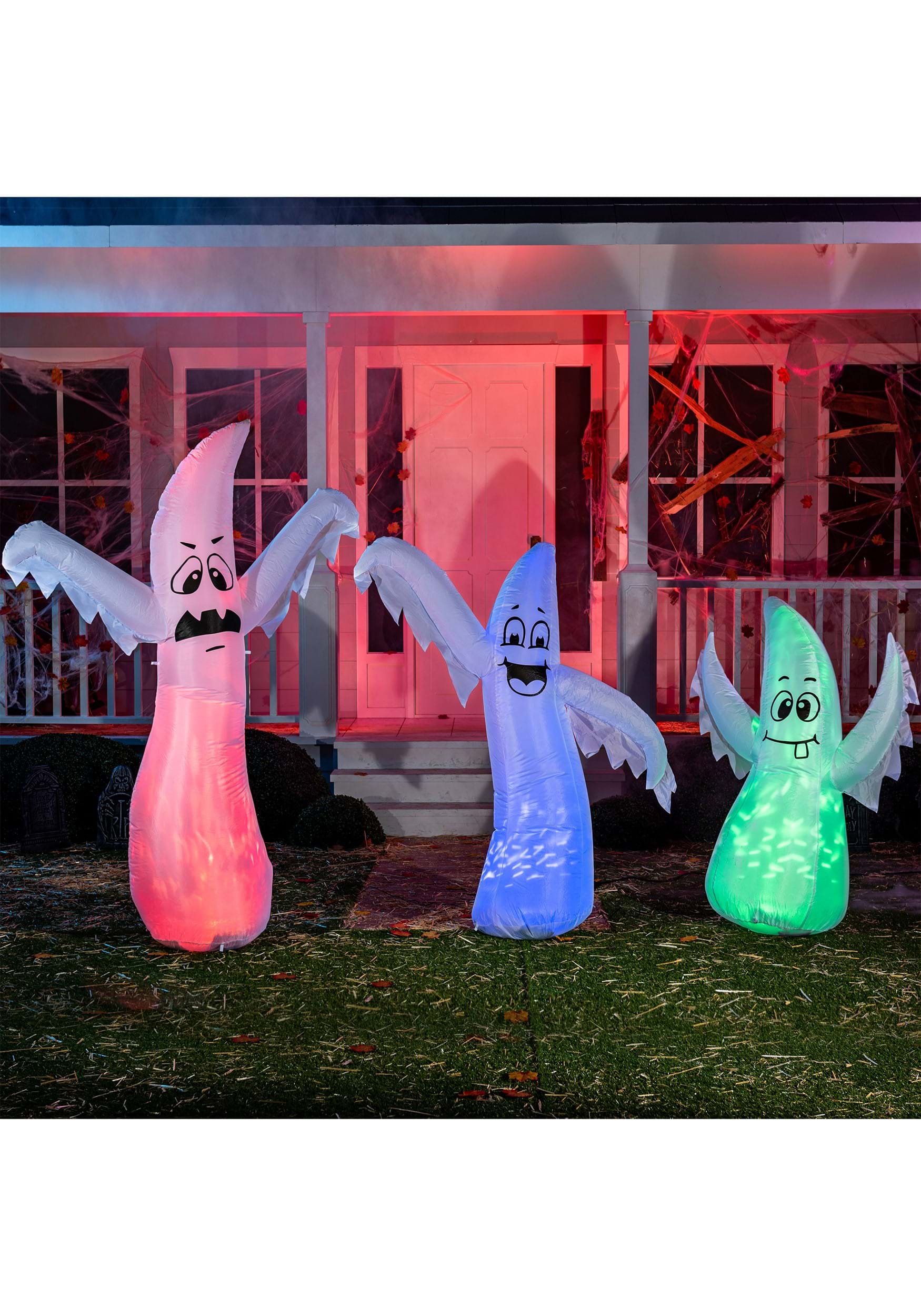 Image of Set of 3 Small Medium & Large Inflatable Ghosts Decoration ID JY30526-ST
