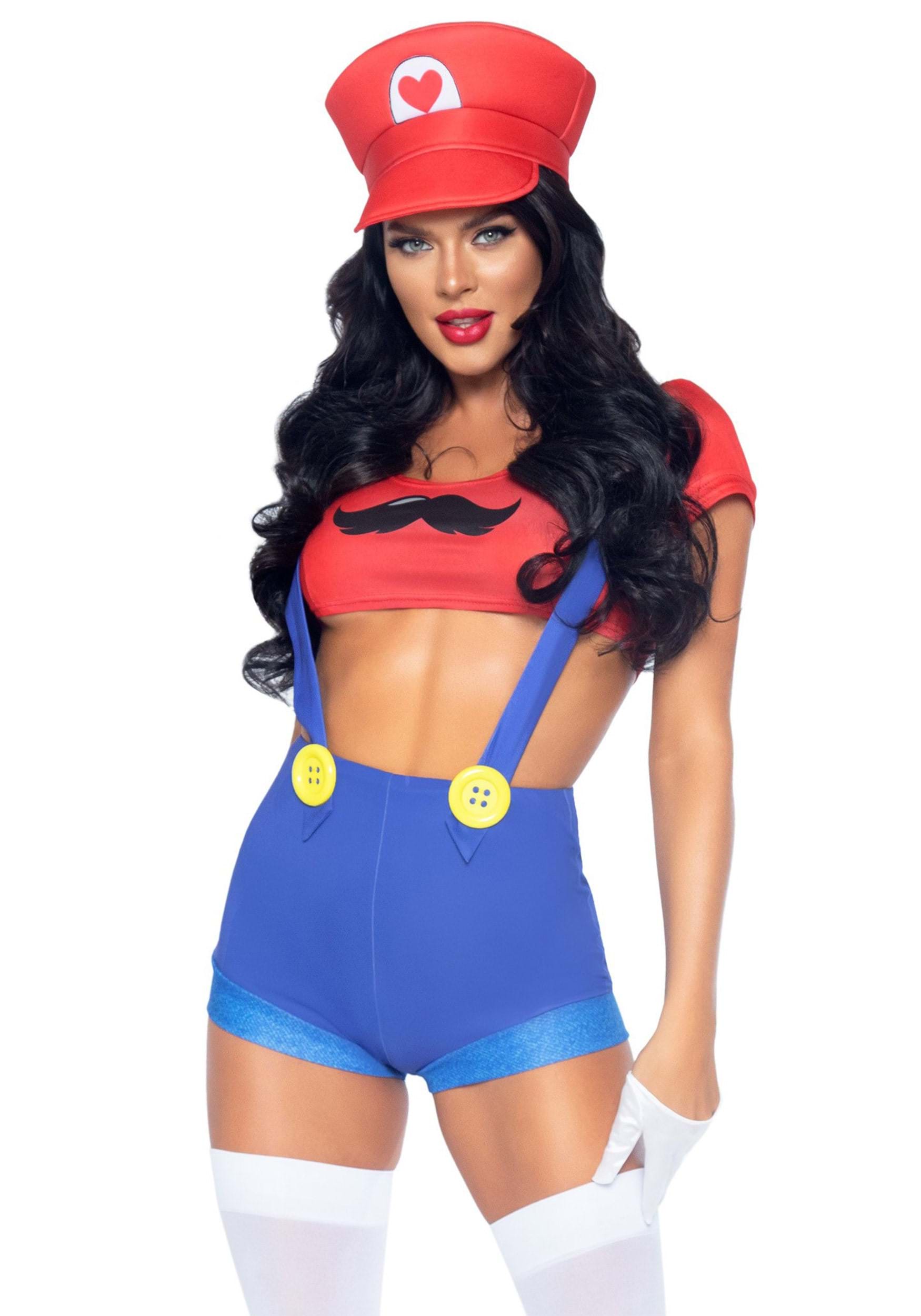 Image of Sexy 2 Piece Red Gamer Babe Women's Costume ID LE87070-S