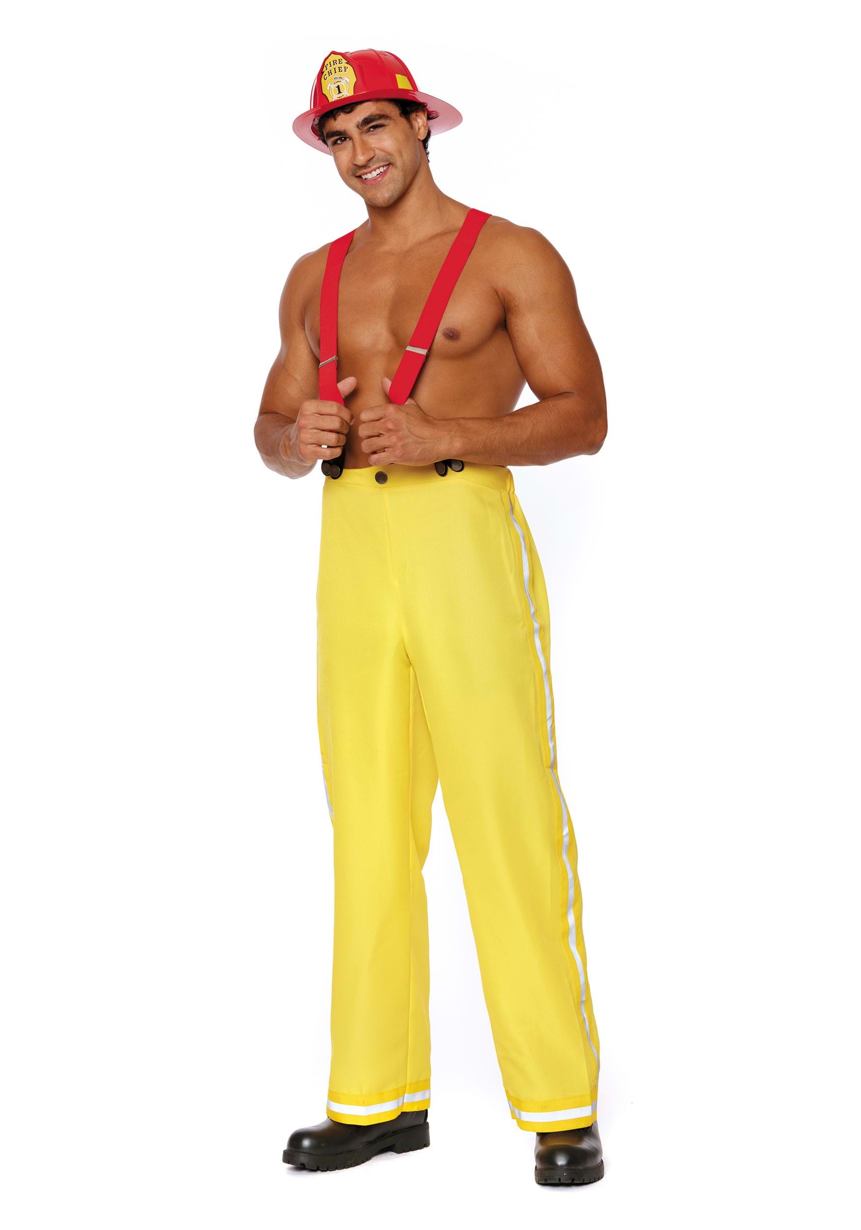 Image of Sexy Fiery Fighter Men's Costume ID DR12855-XL