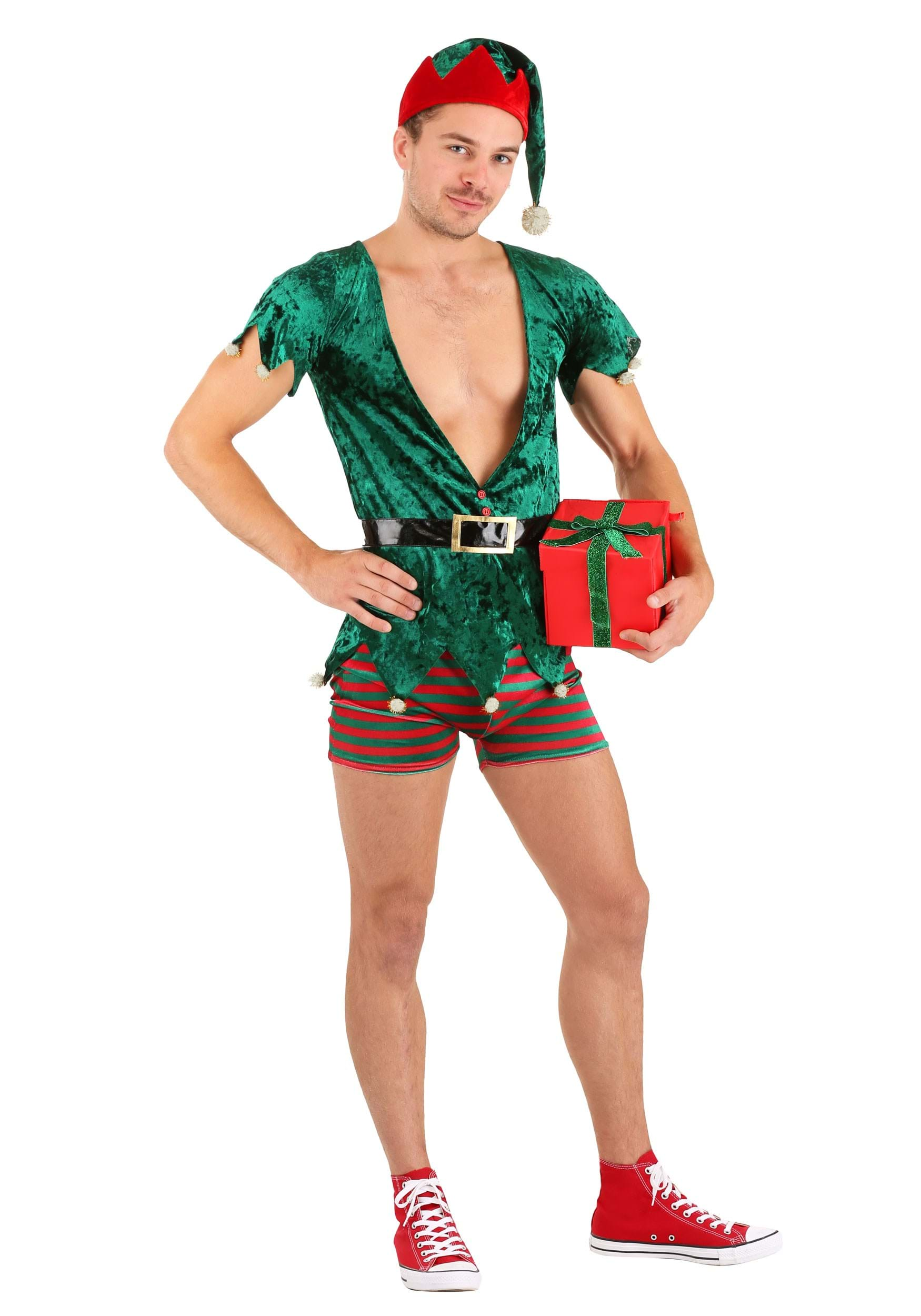 Image of Sexy Men's Christmas Elf Costume ID FUN1782AD-XL