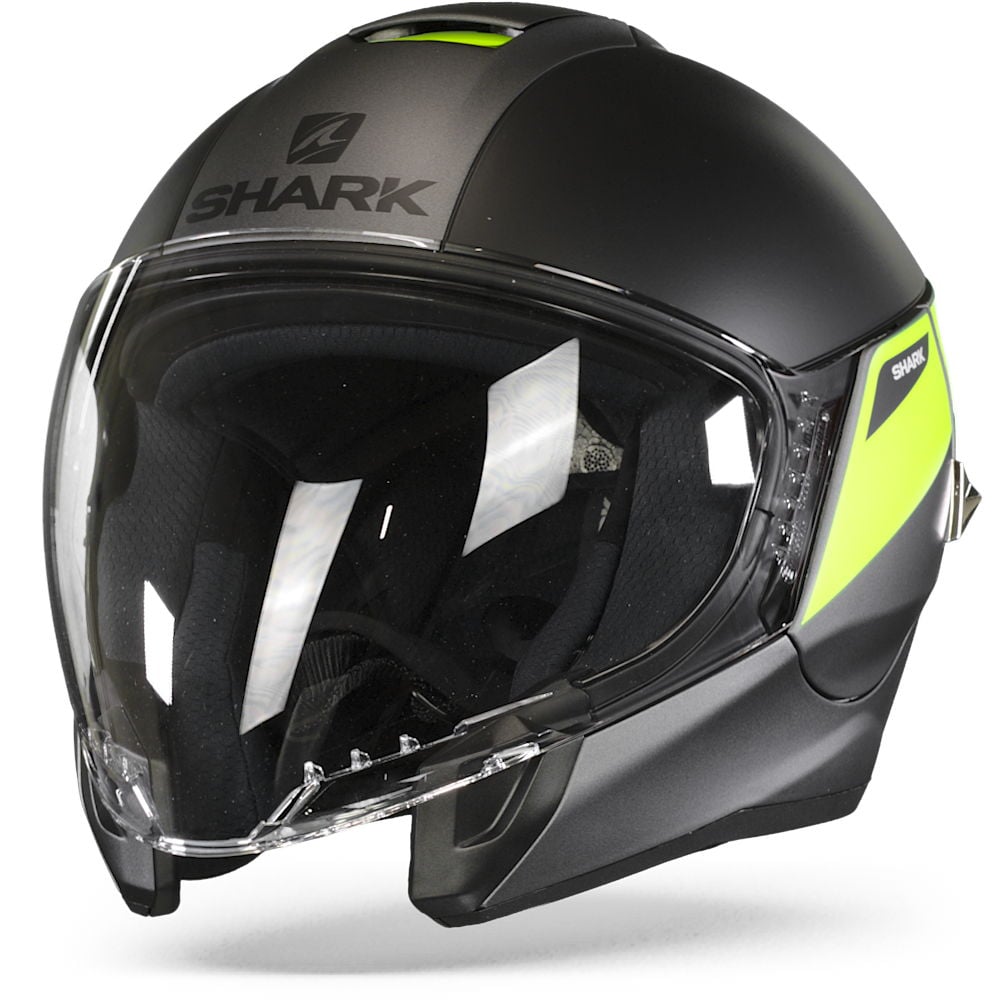 Image of Shark Citycruiser Karonn Mat Anthracite Yellow Black AYK Jet Helmet Size XS ID 3664836590554