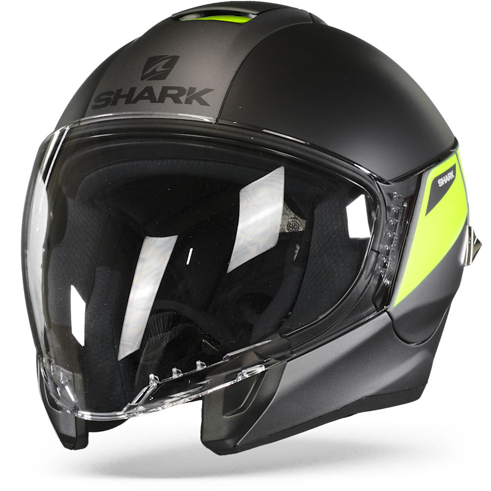 Image of Shark Citycruiser Karonn Mat Anthracite Yellow Black AYK Jet Helmet Talla XS
