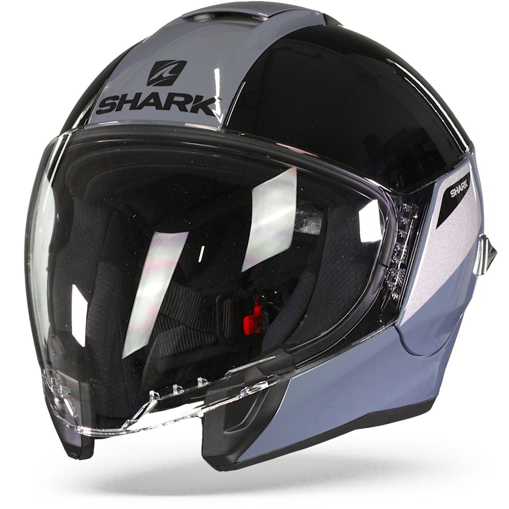 Image of Shark Citycruiser Karonn Silver Silver Black SSK Jet Helmet Size XS EN