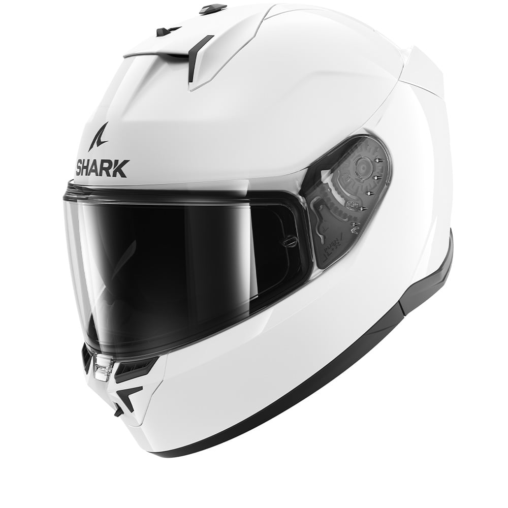 Image of Shark D-Skwal 3 Blank White Azur WHU Full Face Helmet Size M ID 3664836670706
