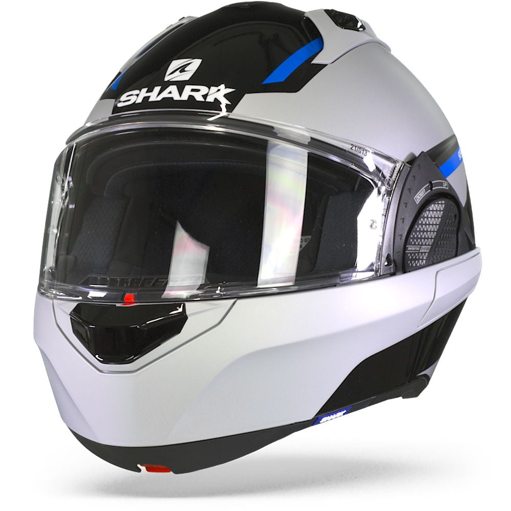 Image of Shark Evo GT Sean Black Silver Blue KSB Modular Helmet Size XS EN