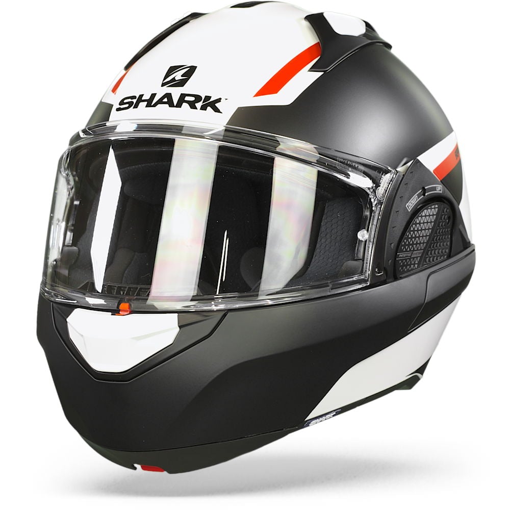 Image of Shark Evo GT Sean WKR White Black Red Modular Helmet Size XS ID 3664836596075
