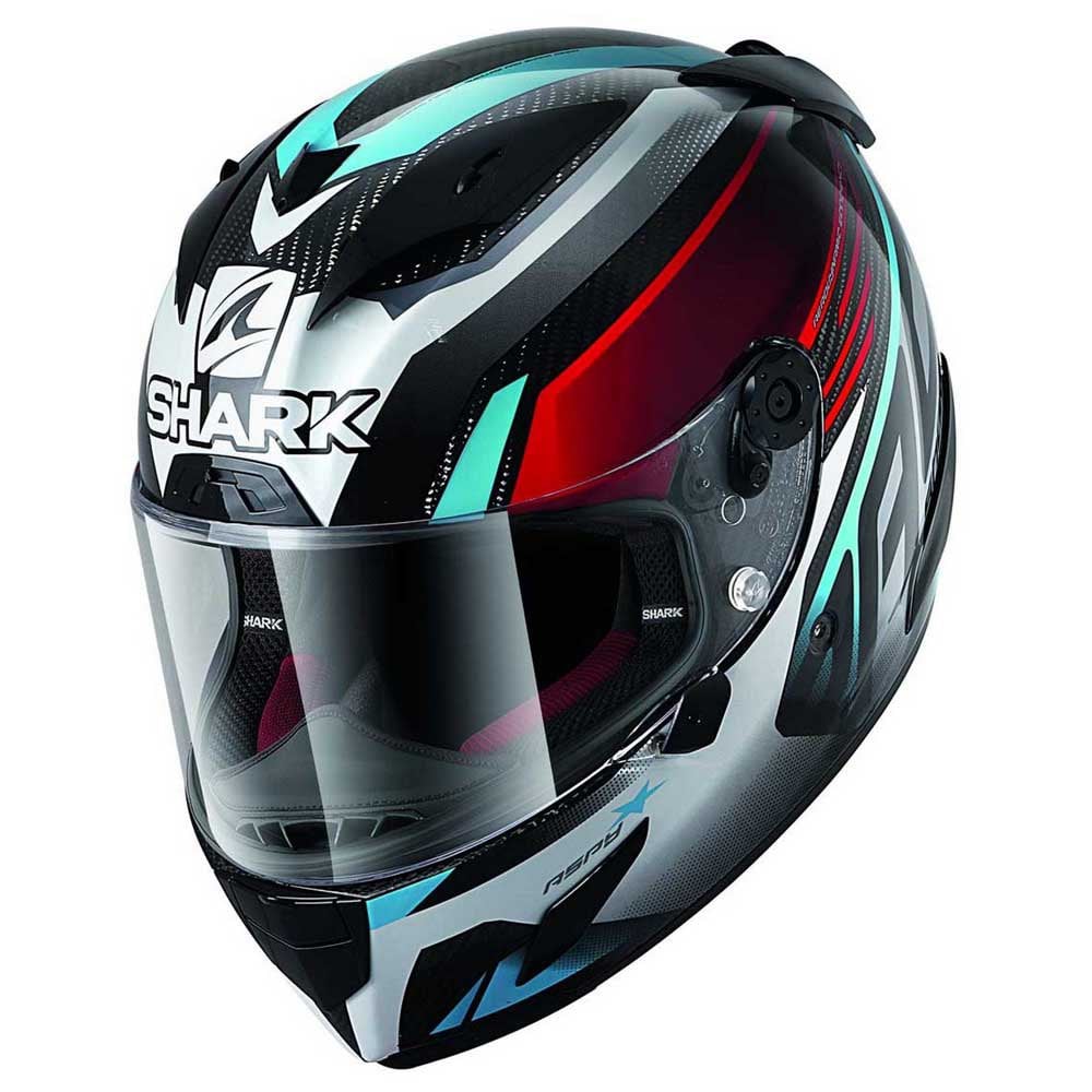 Image of Shark Race-R Pro Carbon Aspy Carbon Red Blue DRB Full Face Helmet Talla XS