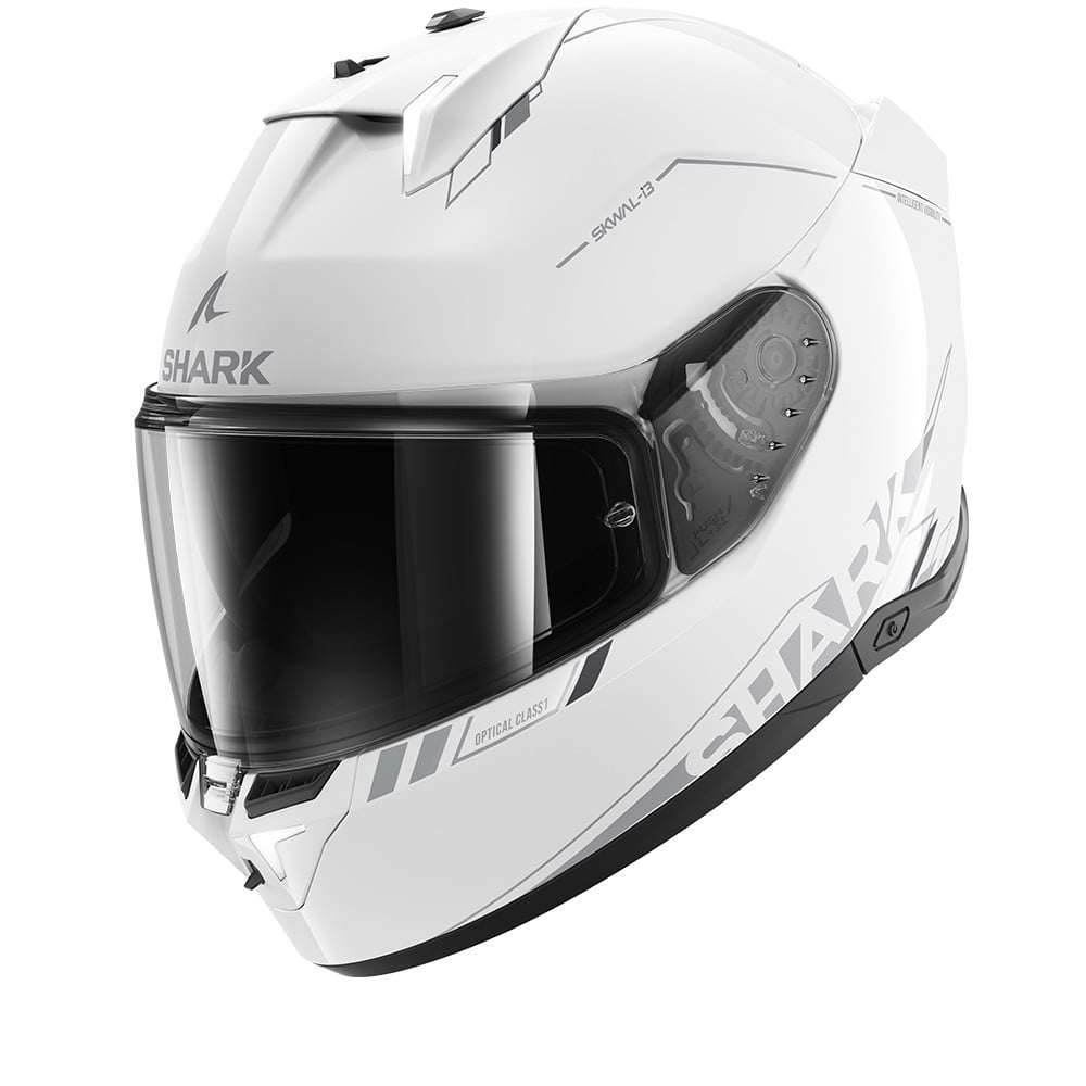 Image of Shark SKWAL i3 Blank SP White Silver Anthracite WSA Full Face Helmet Size L EN