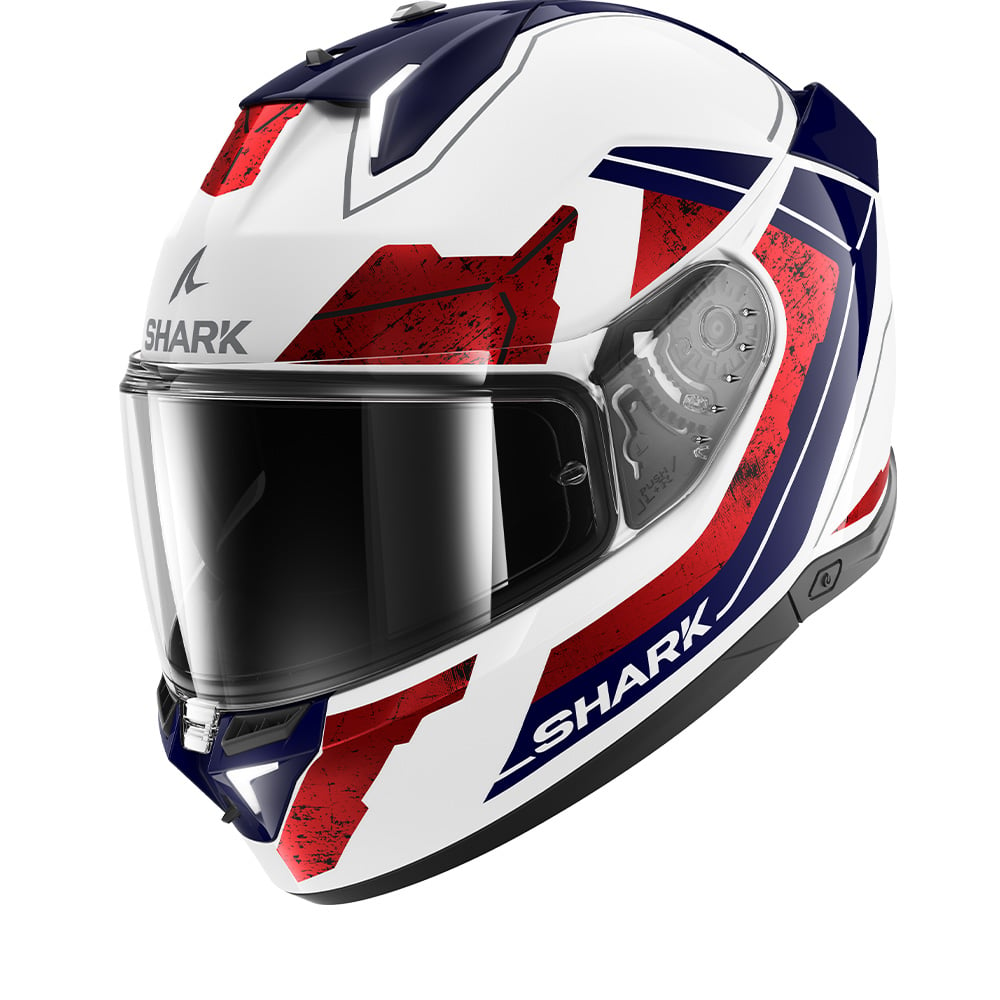 Image of Shark SKWAL i3 Rhad White Chrom Red WUR Full Face Helmet Size XL EN