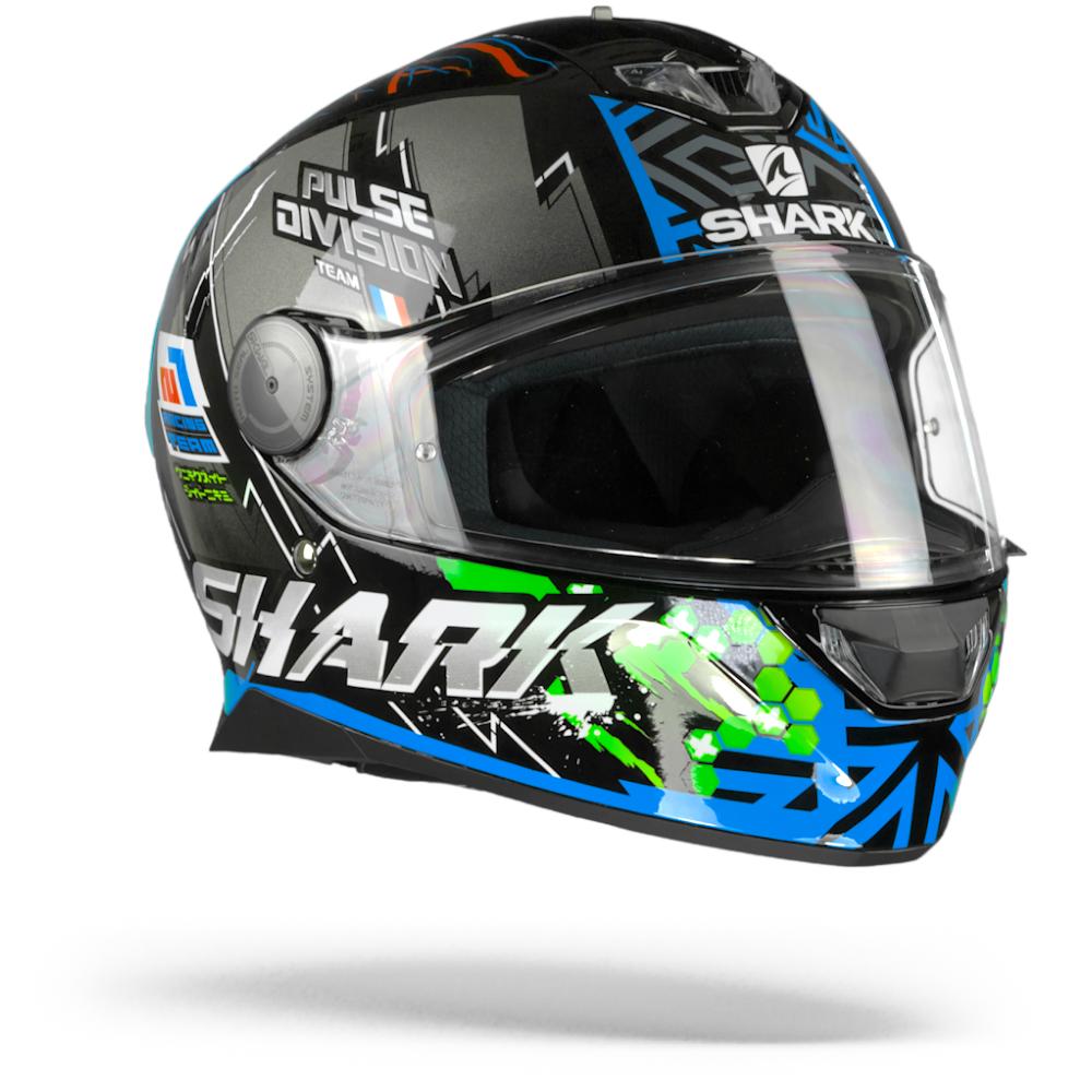Image of Shark Skwal 2 Noxxys Black Blue Green KBG Full Face Helmet Size XL ID 3664836267708