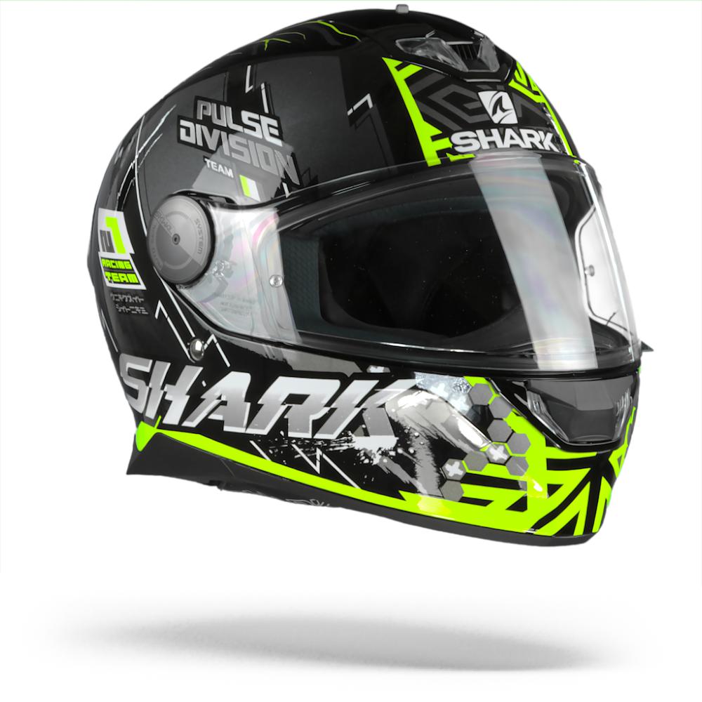 Image of Shark Skwal 2 Noxxys Black Yellow Silver KYS Full Face Helmet Size S EN