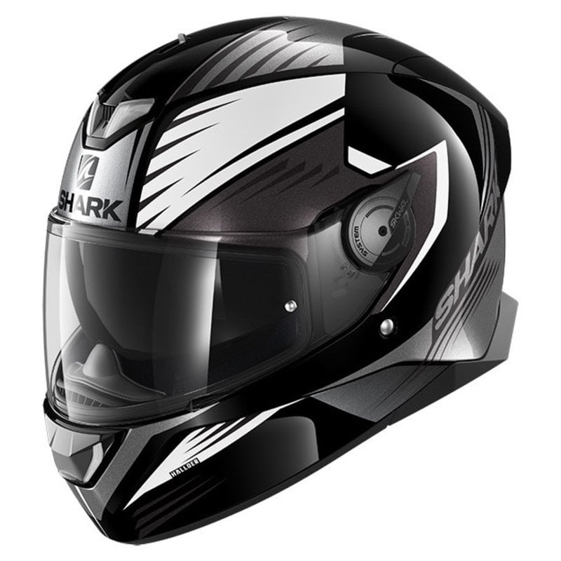 Image of Shark Skwal 22 Hallder Noir Blanc Anthrazit KWA Casque Intégral Taille XS