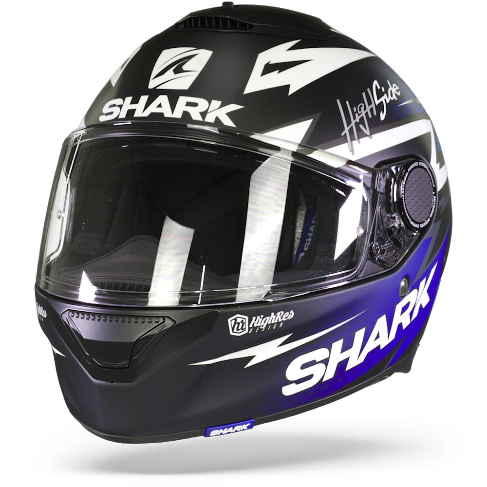 Image of Shark Spartan 12 Adrian Parassol Mat Black Blue Silver KBS Full Face Helmet Size XS EN