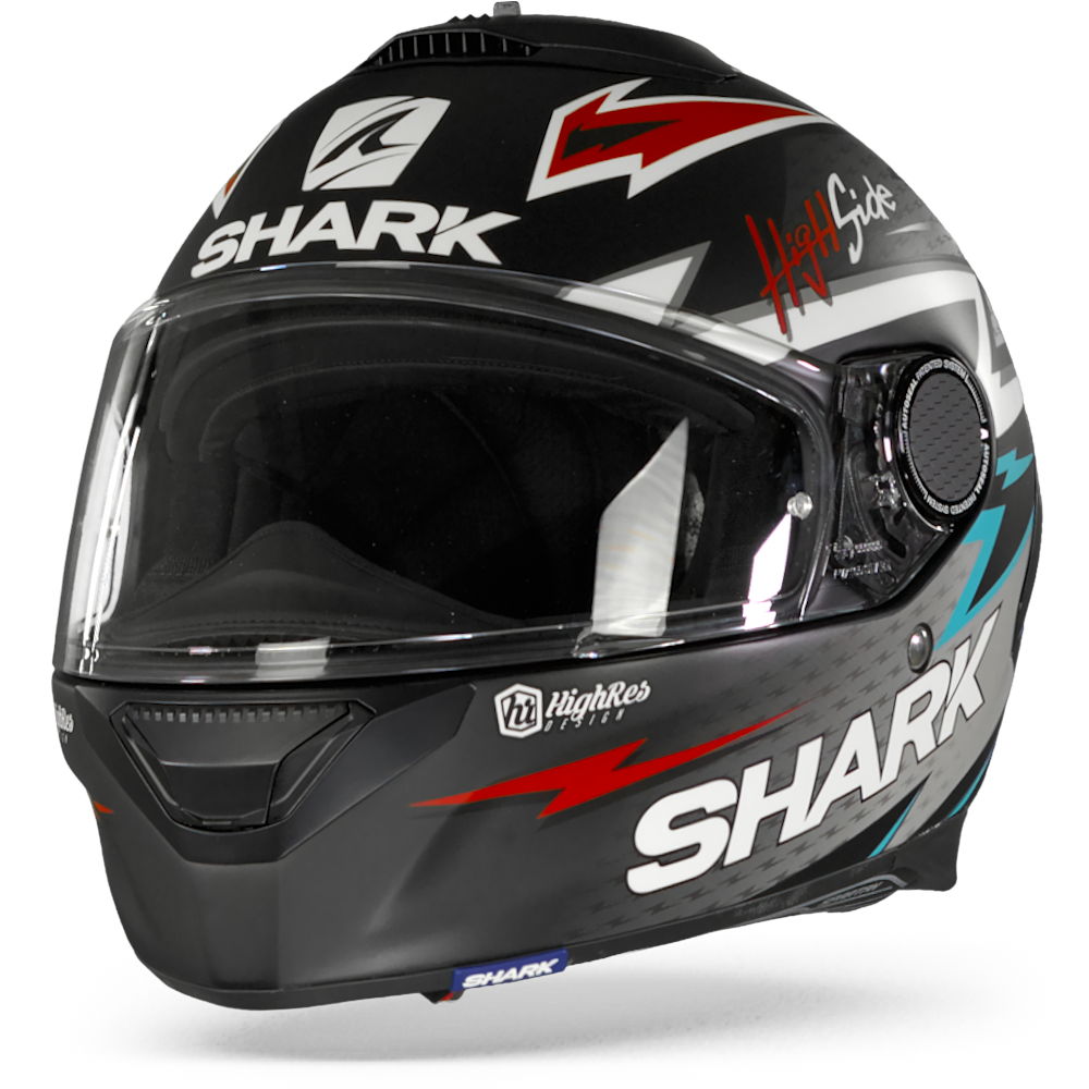 Image of Shark Spartan 12 Adrian Parassol Mat Black Silver Red Full Face Helmet Talla XL