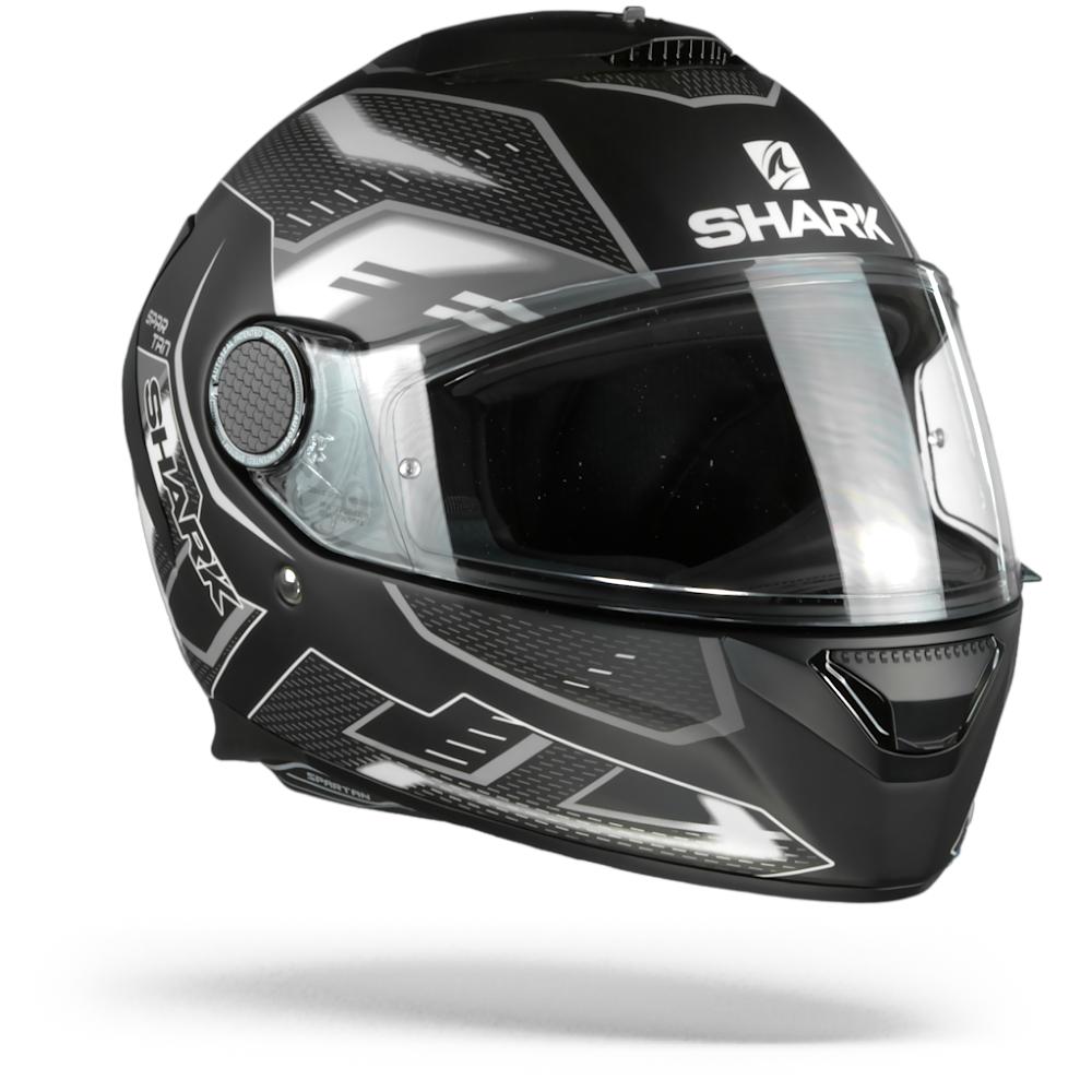 Image of Shark Spartan 12 Antheon Matt Black White Black KWK Full Face Helmet Size 2XL EN