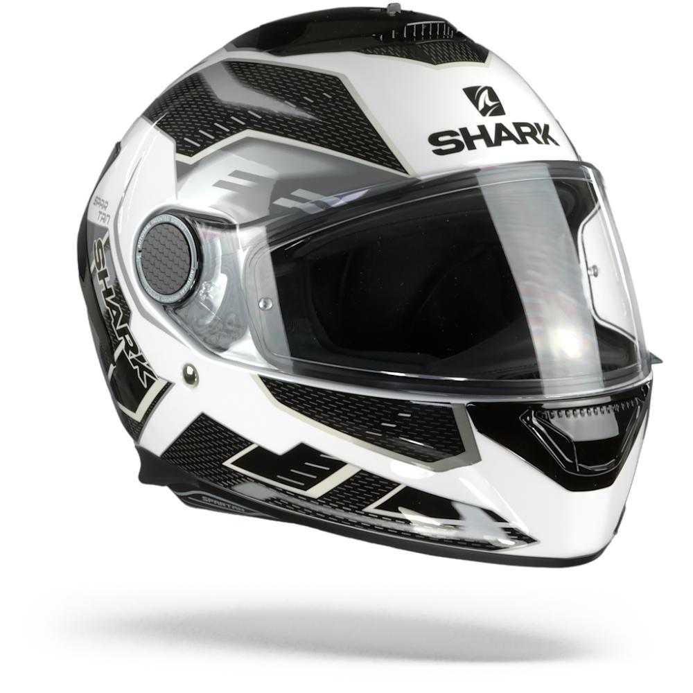 Image of Shark Spartan 12 Antheon White Silver Black WSK Full Face Helmet Size 2XL EN