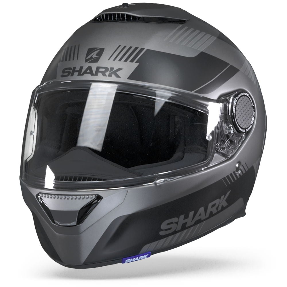 Image of Shark Spartan 12 Strad Mat Black Anthracite Silver Full Face Helmet Size 2XL EN