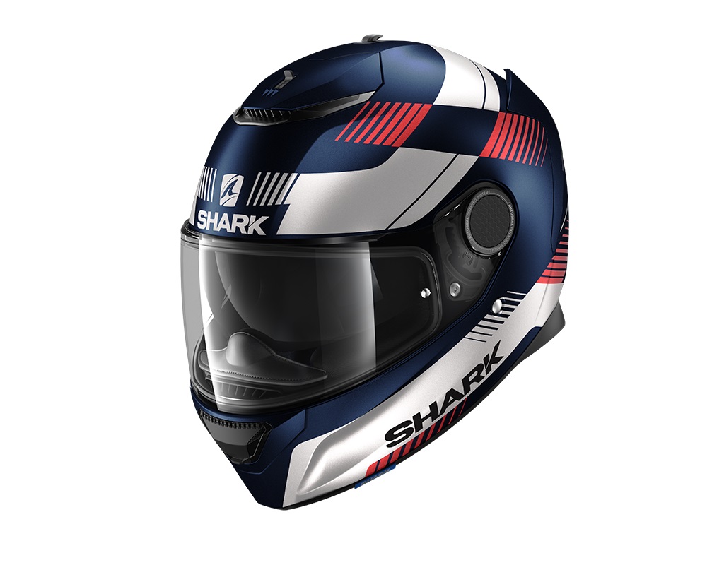 Image of Shark Spartan 12 Strad Mat Blue White Red BWR Full Face Helmet Size 2XL ID 3664836467061