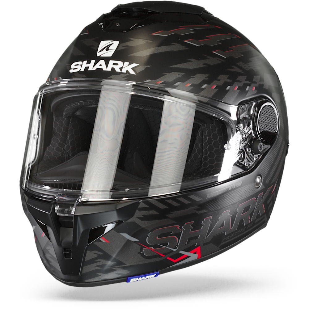 Image of Shark Spartan GT Bcl Micr E-Brake Mat Mat Black Red Anthracite KRA Full Face Helmet Size S EN