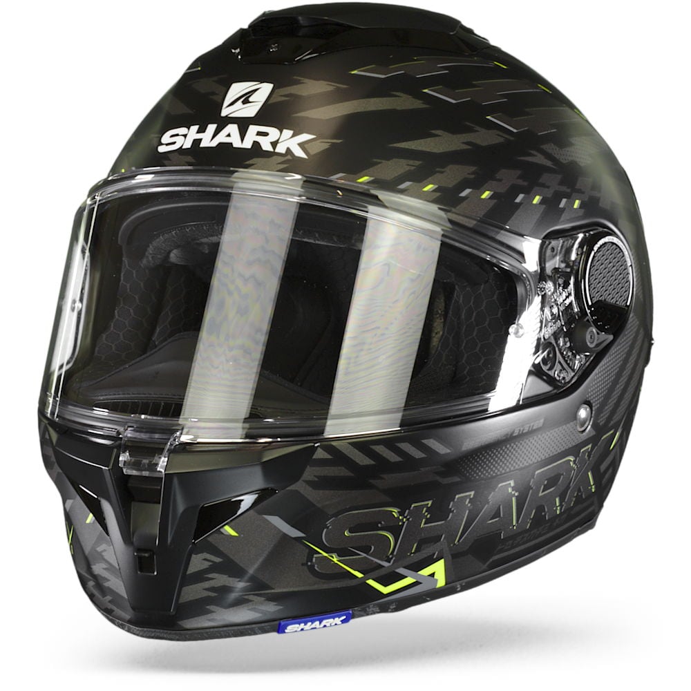 Image of Shark Spartan GT Bcl Micr E-Brake Mat Mat Black Yellow Anthracite KYA Full Face Helmet Size S EN
