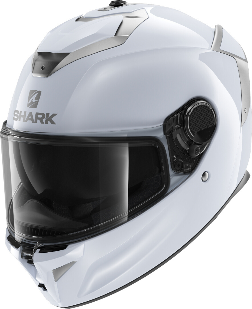 Image of Shark Spartan GT Blank Bcl Micr White Silver Glossy W01 Full Face Helmet Talla 2XL