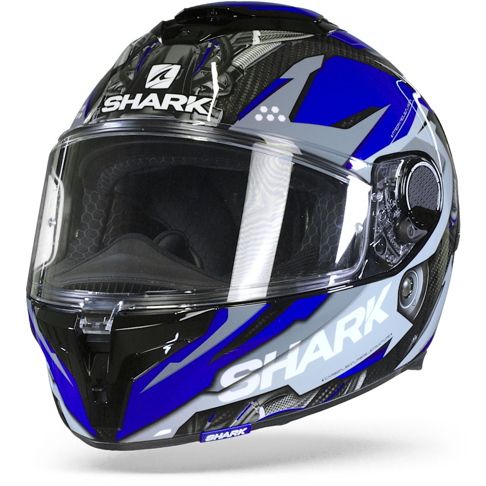 Image of Shark Spartan GT Carbon Urikan Carbon Blue White DBW Full Face Helmet Size XS ID 3664836576534