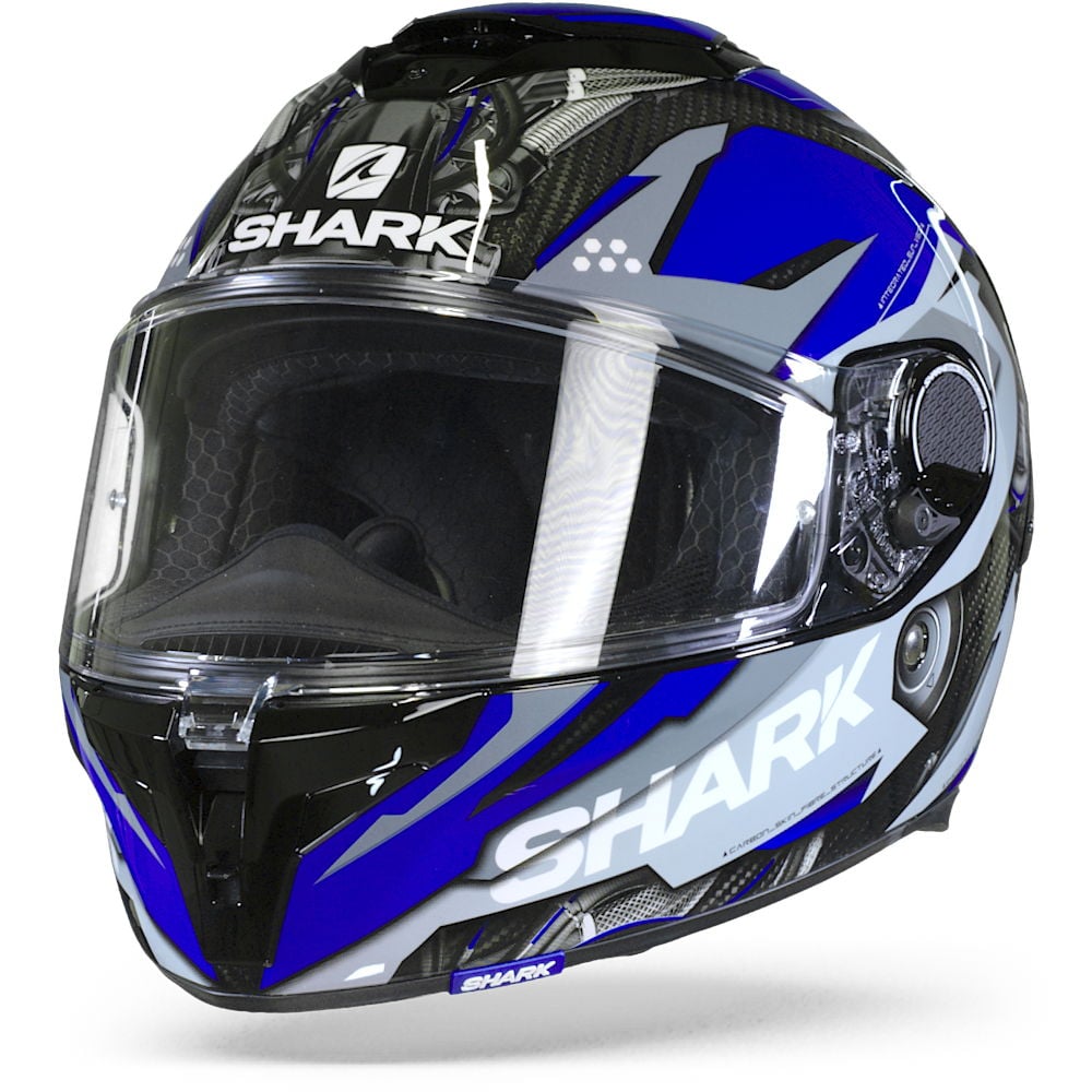 Image of Shark Spartan GT Carbon Urikan Carbon Blue White DBW Full Face Helmet Talla 2XL