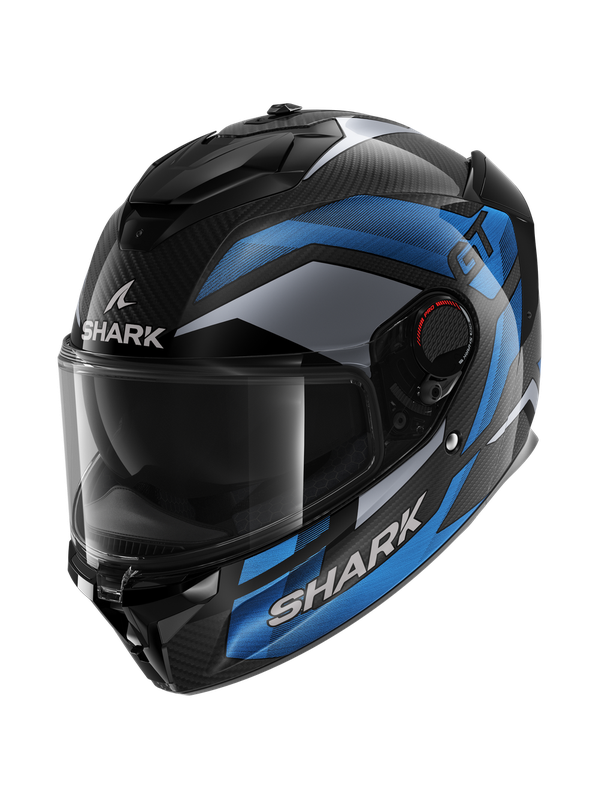 Image of Shark Spartan GT Pro Ritmo Carbon Carbon Blue Chrom DBU Full Face Helmet Size XL EN