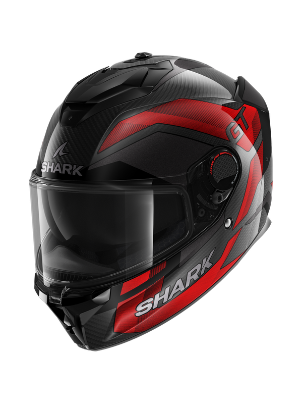 Image of Shark Spartan GT Pro Ritmo Carbon Carbon Red Chrom DRU Full Face Helmet Talla XS