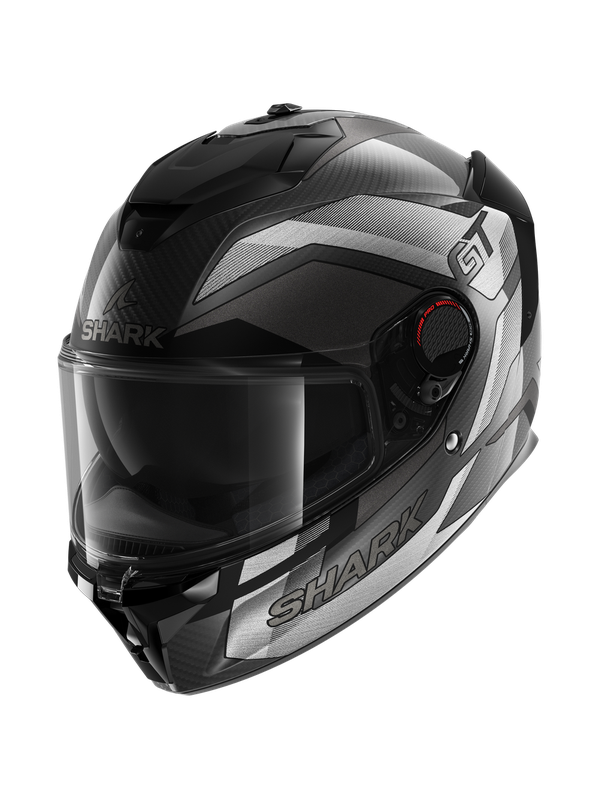 Image of Shark Spartan GT Pro Ritmo Carbon Mat Carbon Silver Chrom DSU Full Face Helmet Talla L