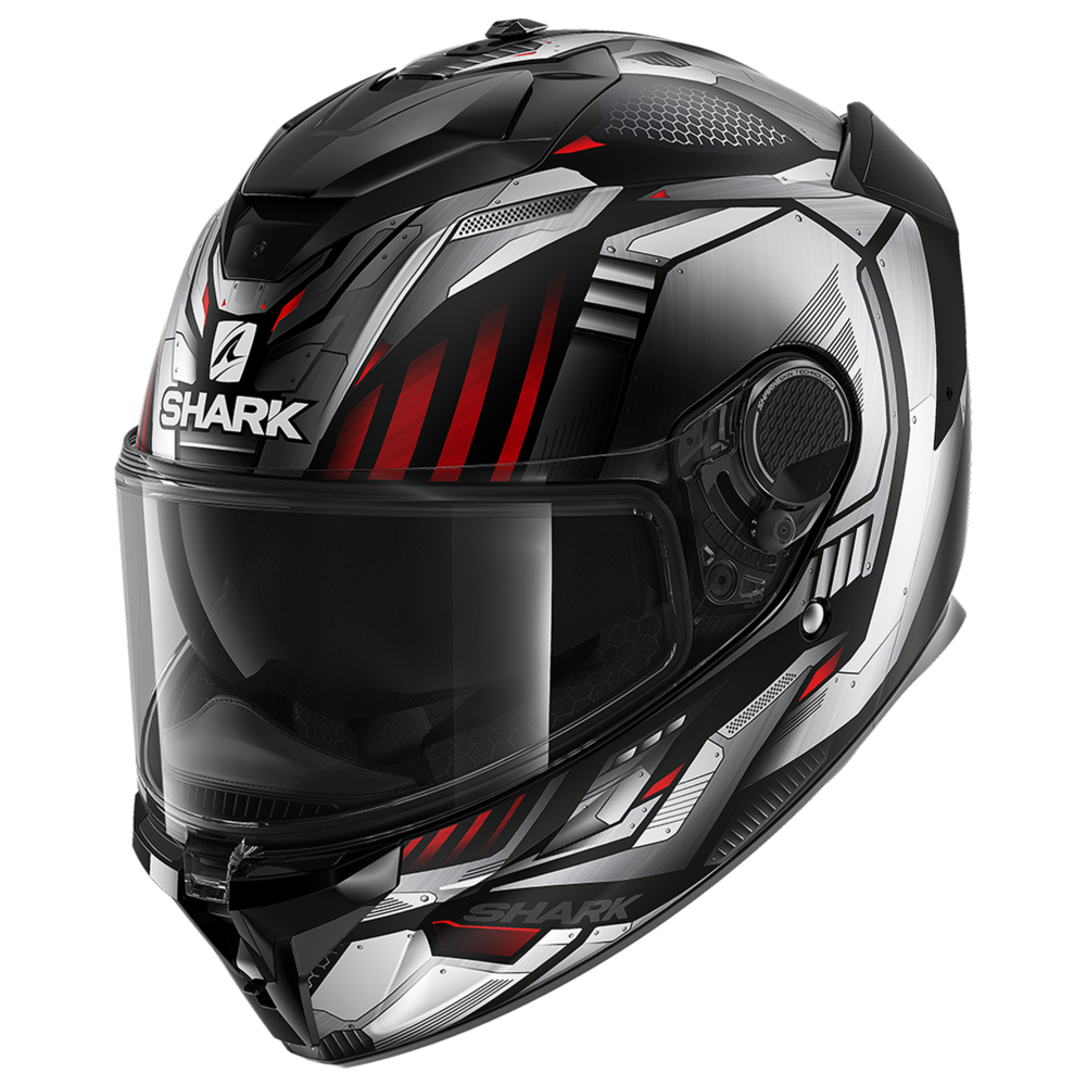 Image of Shark Spartan GT Replikan Mat Bcl Micr Black Chrom Silver Kus Full Face Helmet Talla XS