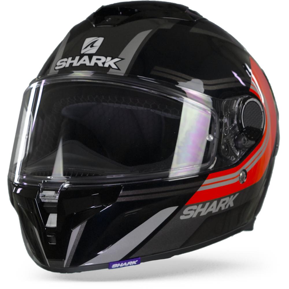 Image of Shark Spartan GT Tracker KRS Black Red Silver Full Face Helmet Size XL ID 3664836420592